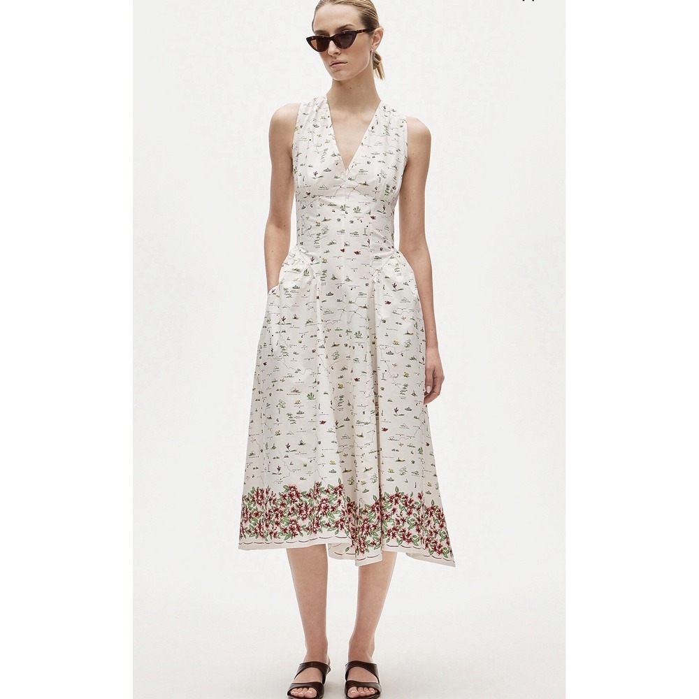 J CREW SIZE 10 V-neck dress in map print CT663